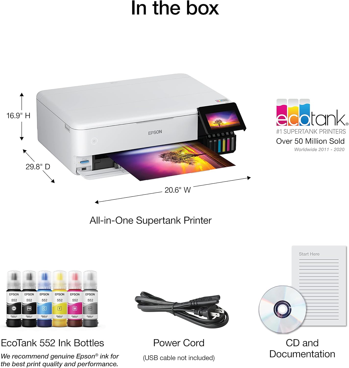 EcoTank Photo ET-8550 All-in-One Wide-format Supertank Printer all product image