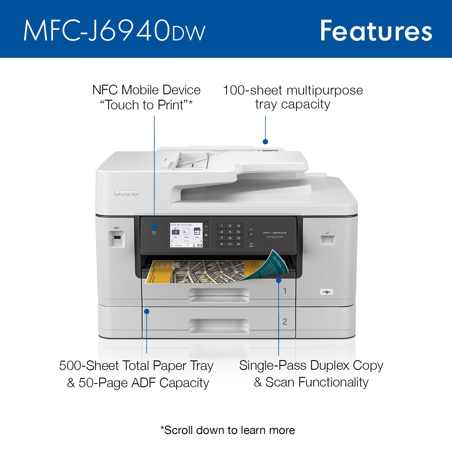 Brother MFC-J6940DW Color Inkjet All-in-One Printer all product image