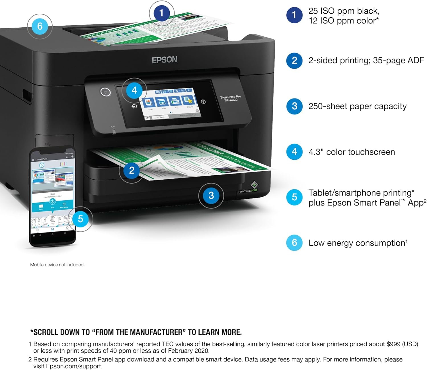 WorkForce Pro WF-4820 Wireless All-in-One Printer all product image